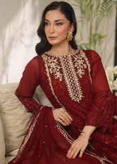 Luminara By Manahil Lakhani Embroidered Chiffon 3 Piece Unstitched Suit ML25L D-CE-09 ROYALE